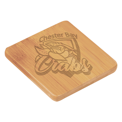 Bamboo Square 6-Coaster Set with Holder