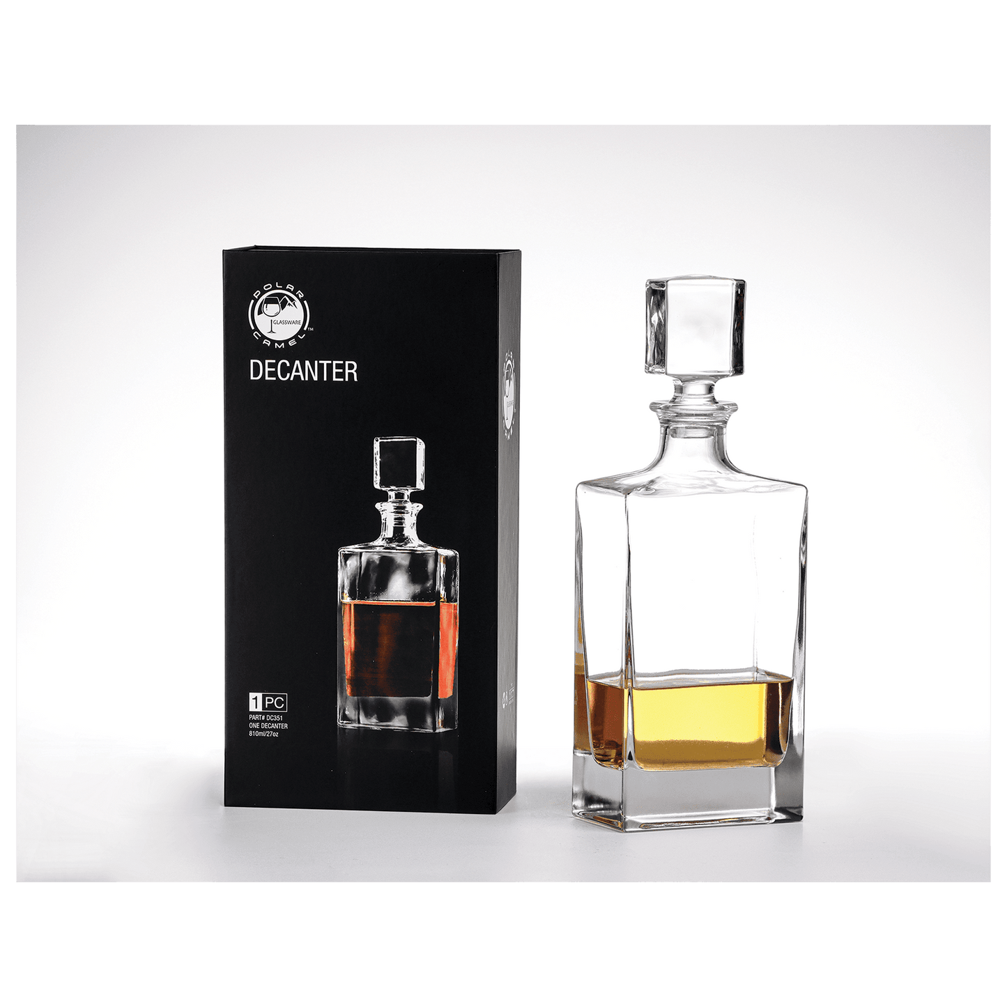 810ml Rectangle Glass Decanter with Gift Box