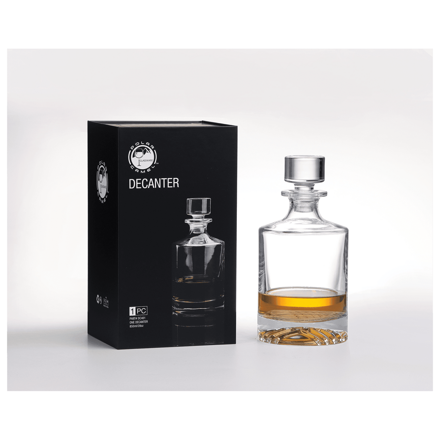 850ml Round Glass Decanter with Gift Box