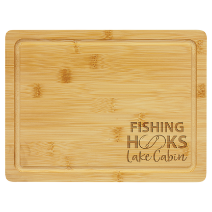 11 1/2" x 8 3/4" Bamboo Cutting Board with Drip Ring