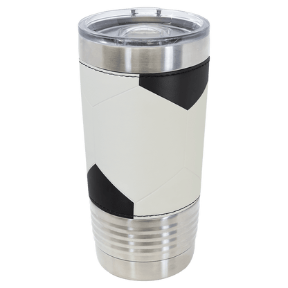 Polar Camel 20 oz. Soccer Leather Tumbler with Slider Lid