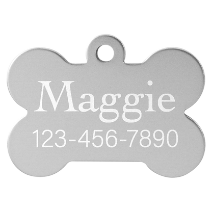 1 1/4" x 3/4" Laserable Anodized Aluminum Bone Pet Tag