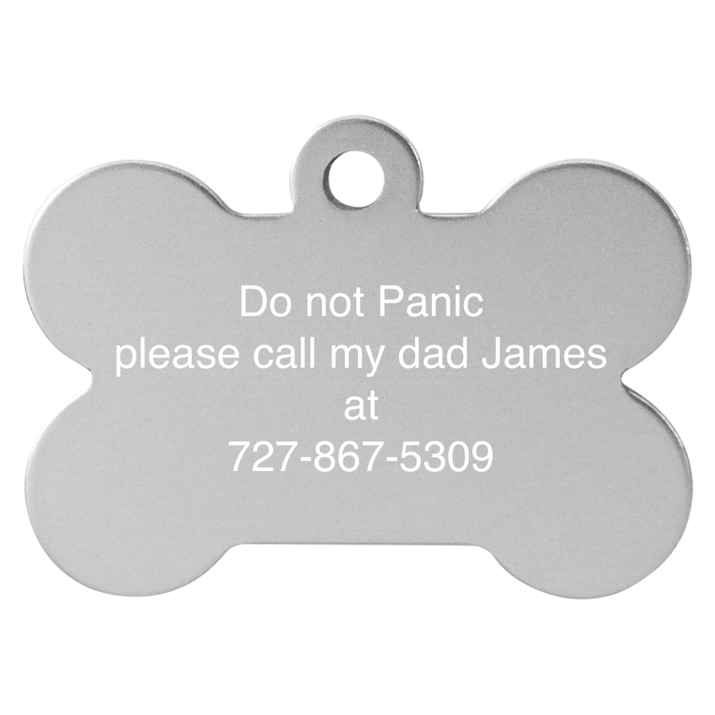 1 1/4" x 3/4" Laserable Anodized Aluminum Bone Pet Tag