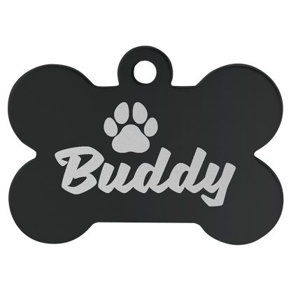 1 1/2" x 1" Laserable Anodized Aluminum Bone Pet Tag