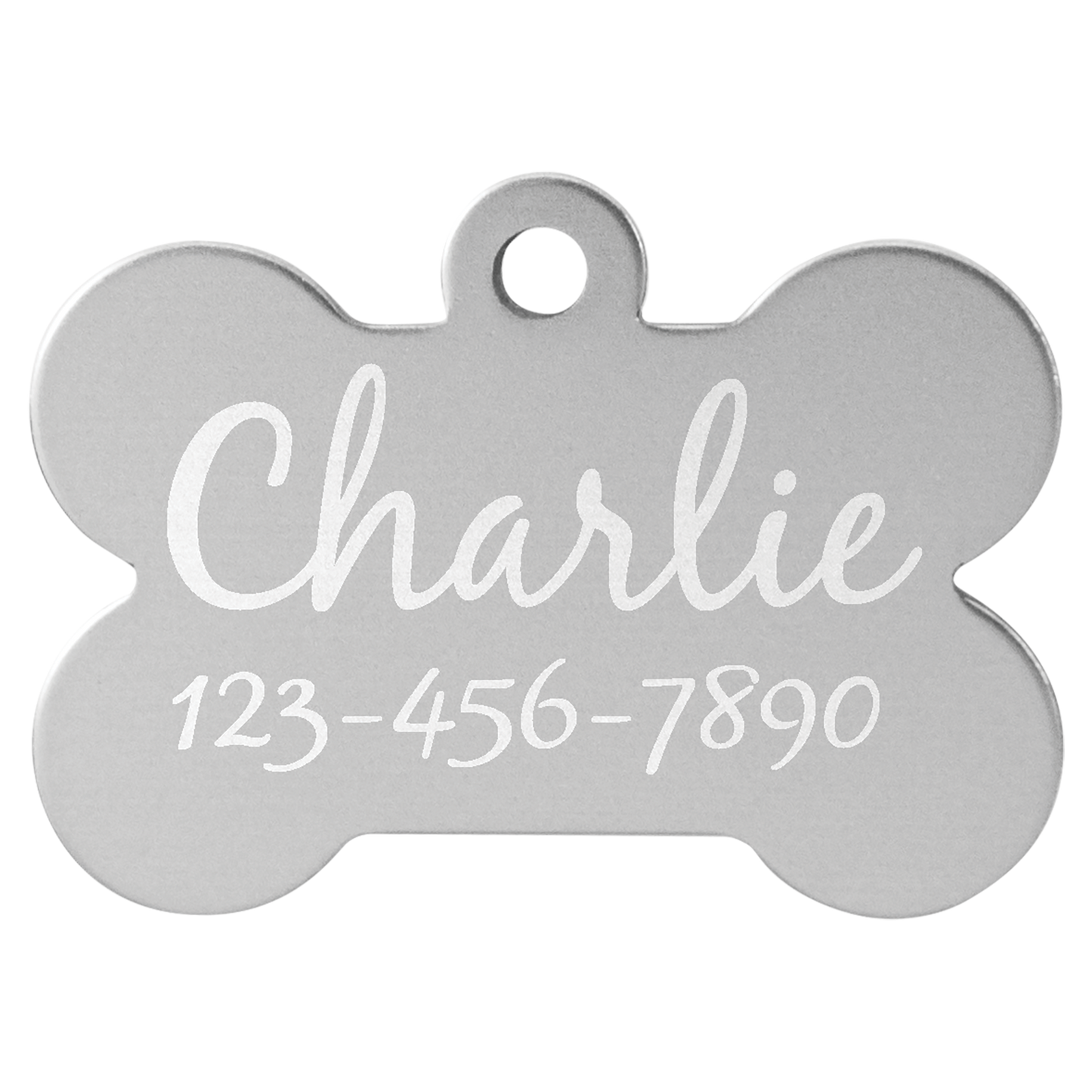 1 1/2" x 1" Laserable Anodized Aluminum Bone Pet Tag