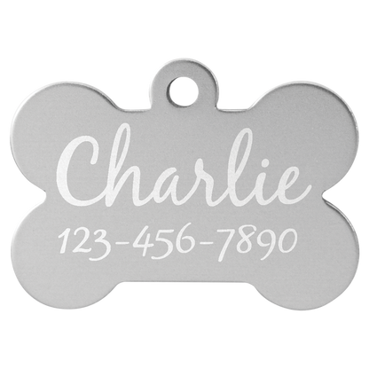 1 1/2" x 1" Laserable Anodized Aluminum Bone Pet Tag