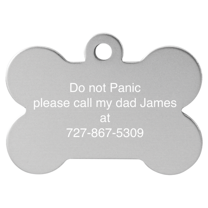 1 1/2" x 1" Laserable Anodized Aluminum Bone Pet Tag