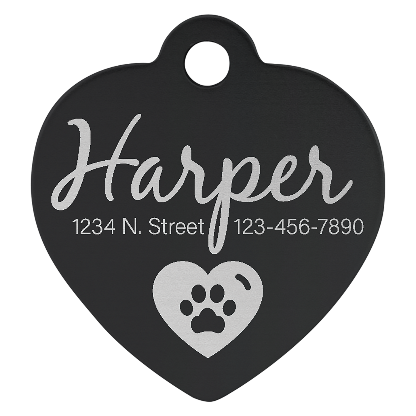 1" x 1" Laserable Anodized Aluminum Heart Pet Tag