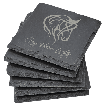 Square Slate Coaster Set-6 Piece